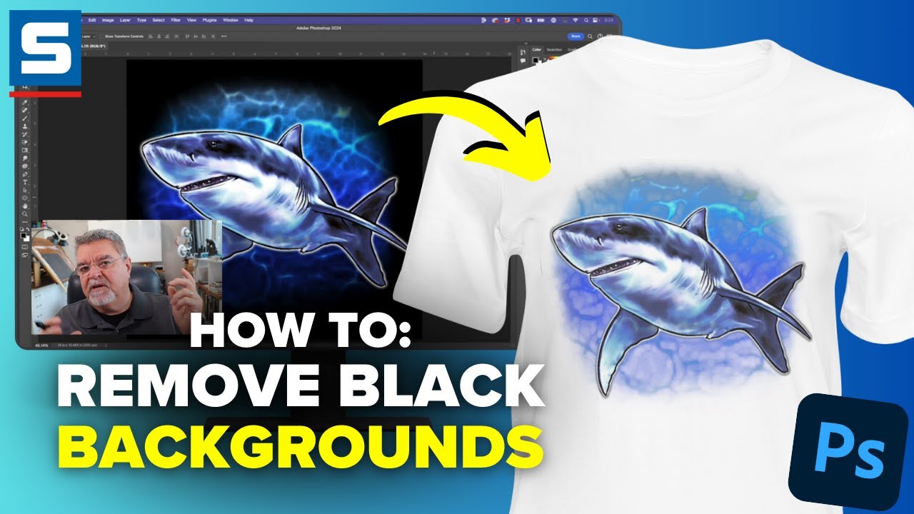 How To Remove Black Backgrounds From Artwork In Photoshop | Episode 6: Artwork for Heat Transfers