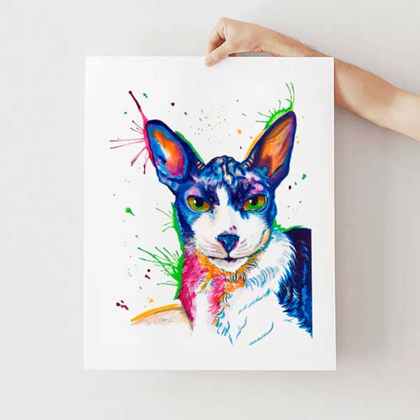 Cornish Rex Cat - Watercolor Print - Image 2