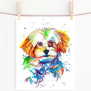 MaltiPoo Pup - Watercolor Print